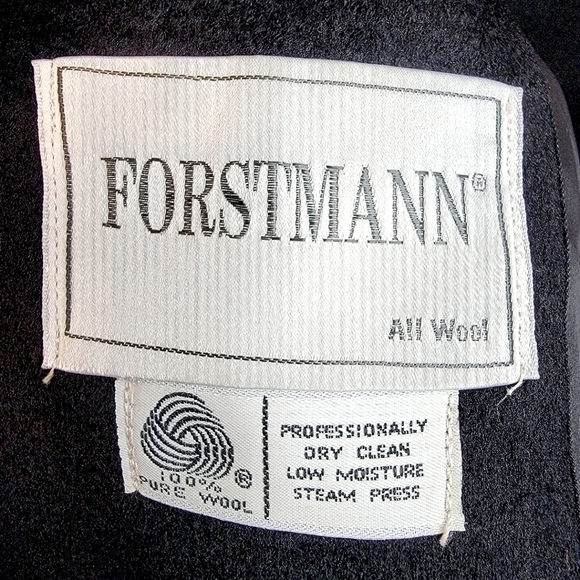 Forstmann trenchcoat vintage 100% wool soft long sleeve black made in USA retro - Picture 5 of 9